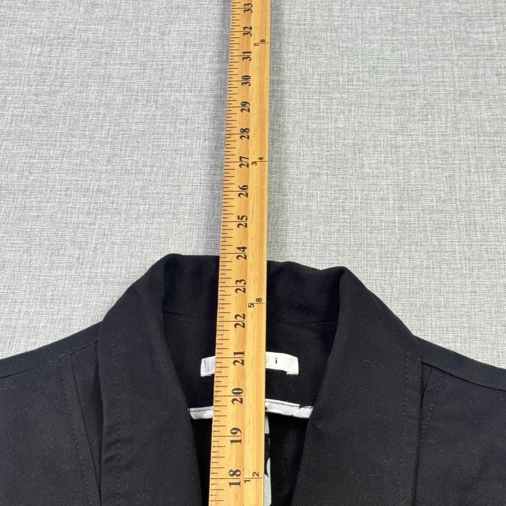 CAbi Blazer Womens 4 Black Military Jacket Collared Short Hook & Eye Pockets - Picture 9 of 12